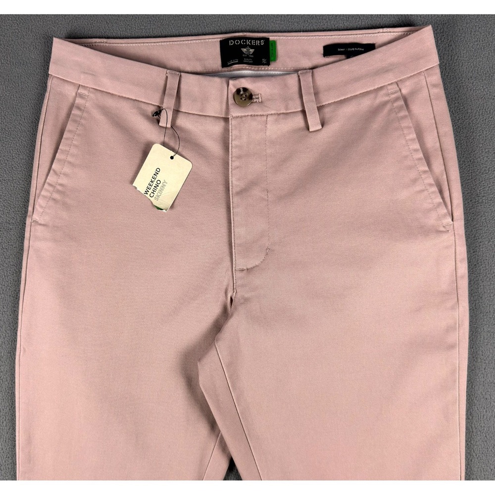Dockers Pants Womens 30 Pale Pink Rose Skinny Weekend Chino Office Casual New
